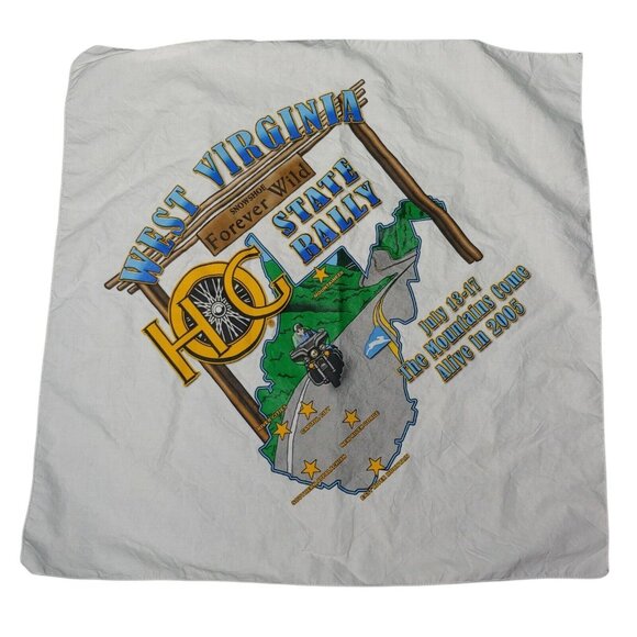 West Virginia HOG State Rally Bandana The Mountain Comes Alive in 2005 Snowshoe - Picture 1 of 3